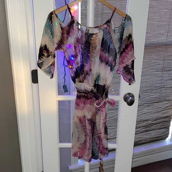 Anthro Pinkerton Silk Dress watercolor - Picture 2 of 8